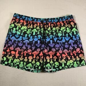 Vintage No Boundaries Board Shorts Mens 3XL Swim Trunks Psychedelia Alien Trippy